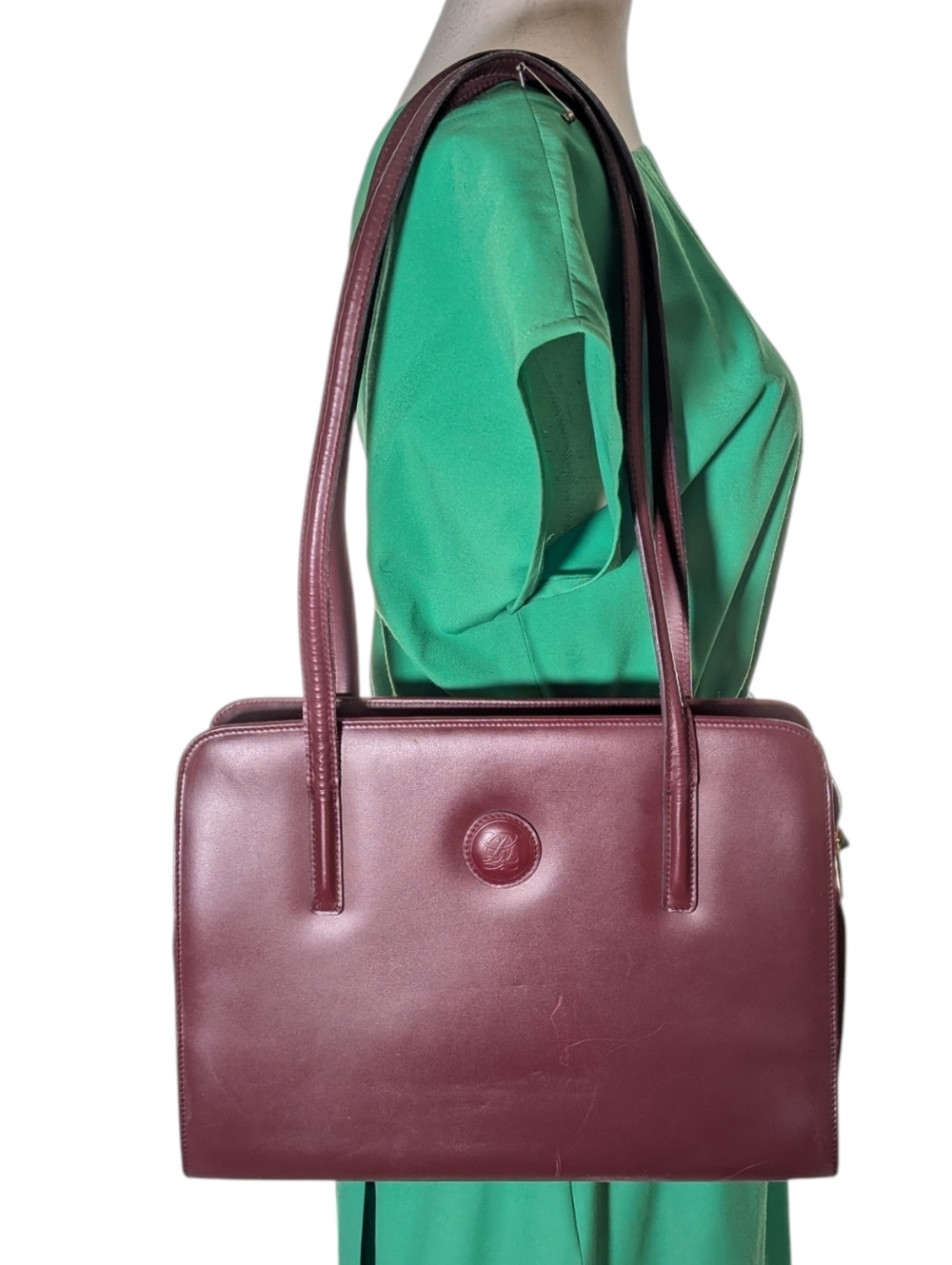 Vintage Louis Quatorze Leather Work Bag